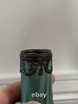 Magnifique vase de Eugène BAUDIN avec monture en argent- Céramique ART NOUVEAU