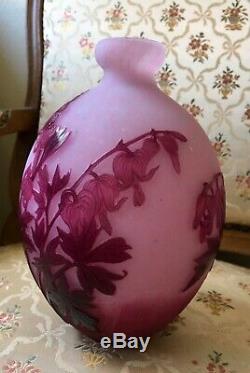 Magnifique vase dégagé acide André Delatte 1887-1953 ART-NOUVEAU (Gallé Daum.)