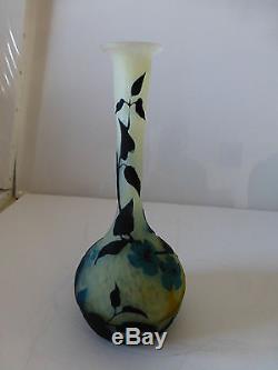 Magnifique vase en pate de verre muller art nouveau