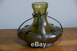 Magnifique vase irisé Art Nouveau Antique Glass Jugendstil