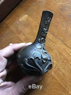 Maubach // Vase Soliflore En Bronze Ancien Signé Maubach // Art Nouveau