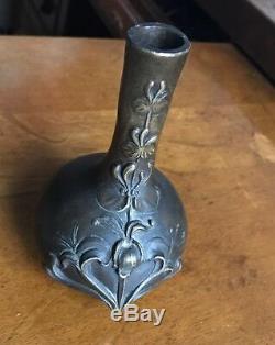 Maubach // Vase Soliflore En Bronze Ancien Signé Maubach // Art Nouveau