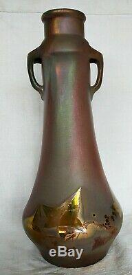 Montières Grand vase irisé Art Nouveau 35cm
