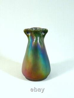 Montières, Vase Art Nouveau en Céramique Irisée à Décor Animalier de Lucanes
