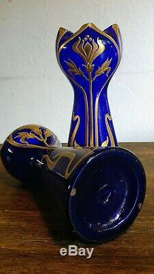 Montjoye/Legras Vase Art Nouveau émaillé et rehaussé à l'or Vers 1900