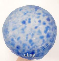 Muller Frères Vase Pâte de verre marmoréen Signé Acide Art Nouveau Bas Relief