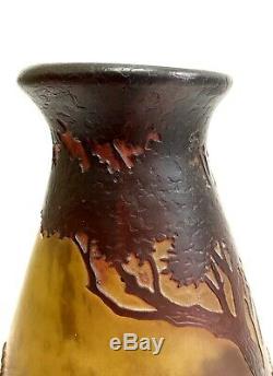 Muller freres luneville Vase Au Paysage Lacustre En Pate De Verre, Art Nouveau