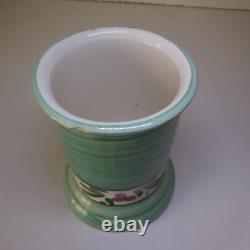 N23.184 poterie céramique émaillée vase cylindre fleur art nouveau blanc vert