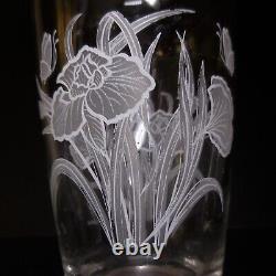 N23.320 vase fleur verre blanc transparent Cerve vintage art nouveau France