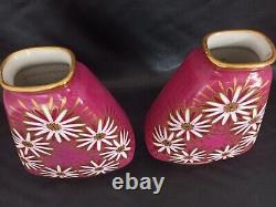 PAIRE DE VASES EN PORCELAINE DE LIMOGES C. R. Art nouveau Art Déco