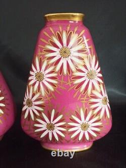 PAIRE DE VASES EN PORCELAINE DE LIMOGES C. R. Art nouveau Art Déco