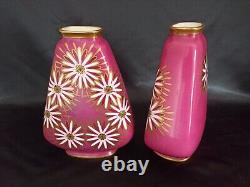 PAIRE DE VASES EN PORCELAINE DE LIMOGES C. R. Art nouveau Art Déco