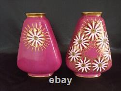 PAIRE DE VASES EN PORCELAINE DE LIMOGES C. R. Art nouveau Art Déco