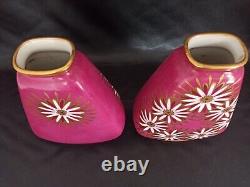 PAIRE DE VASES EN PORCELAINE DE LIMOGES C. R. Art nouveau Art Déco