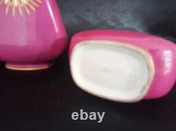 PAIRE DE VASES EN PORCELAINE DE LIMOGES C. R. Art nouveau Art Déco