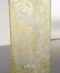 Paire De Vases Pate De Verre Art Nouveau Grave A L'acide De Chez Baccarat 1900