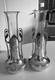PAIRE DE VASES VERRE ET METAL ARGENTE ORIVIT JUGENSTIL ART NOUVEAU 1900 28 cm