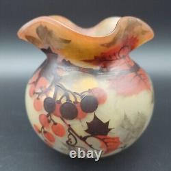 PEYNAUD VASE EN VERRE Décor Émaillé Art Nouveau