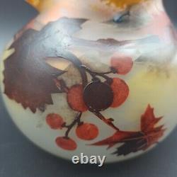 PEYNAUD VASE EN VERRE Décor Émaillé Art Nouveau