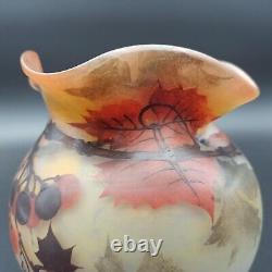 PEYNAUD VASE EN VERRE Décor Émaillé Art Nouveau