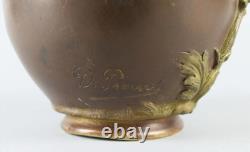 PREVOST D. (signé) Vase Art Nouveau En Bronze À Décor De Femme Et De Putto