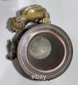 PREVOST D. (signé) Vase Art Nouveau En Bronze À Décor De Femme Et De Putto