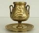 PYROGENE Vase Amphore Bronze Doré Satyres Guirlandes de Laurier Art Nouveau 1900