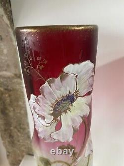 Paire De Grand Vase Émaillé Theodore Legras Torsadé Modèle Musset Art Nouveau