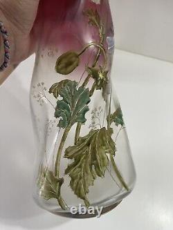Paire De Grand Vase Émaillé Theodore Legras Torsadé Modèle Musset Art Nouveau