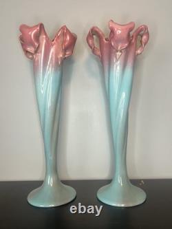 Paire De Grands Vases Art Nouveau Massier 56 cm