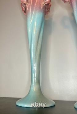Paire De Grands Vases Art Nouveau Massier 56 cm