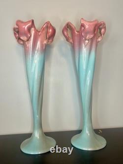 Paire De Grands Vases Art Nouveau Massier 56 cm