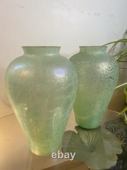 Paire De Vase Irisés Baclens Design Style Art Nouveau