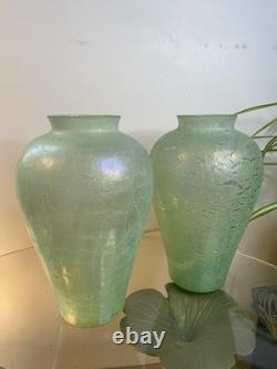 Paire De Vase Irisés Baclens Design Style Art Nouveau