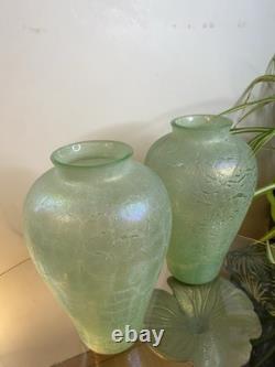 Paire De Vase Irisés Baclens Design Style Art Nouveau