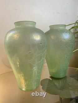 Paire De Vase Irisés Baclens Design Style Art Nouveau
