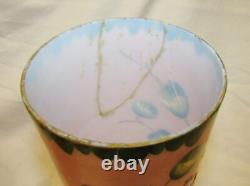 Paire De Vases Anciens Roses Emailles Opaline Art-nouveau 1900