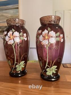 Paire De Vases Montjoye Legras Art Nouveau