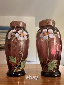 Paire De Vases Montjoye Legras Art Nouveau