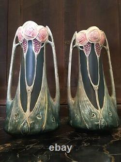 Paire Vases Art Nouveau