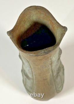 Paire Vases Art Nouveau Régule Patiné Bronze Signés Lesueur Décor Floral