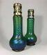 Paire Vases Irisé Kralik Art Nouveau 1900 Bohemian Glass Jugendstil Boheme