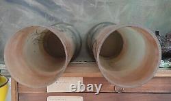 Paire Vases Rouleaux décor automnal probable LEGRAS Vosges Art Nouveau