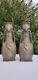 Paire Vases signé Jean Garnier Art Nouveau (1853-1910) en régule 3 faces H 38 cm