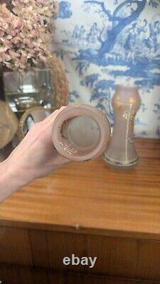 Paire de Vases Art Nouveau en Verre Émaillé Peint à la Main de la fin du XIXème