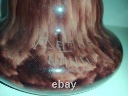 Paire de grands vases signés A Delatte Nancy, Art nouveau, 50 cm