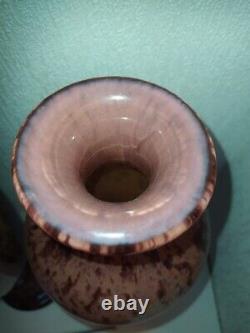 Paire de grands vases signés A Delatte Nancy, Art nouveau, 50 cm