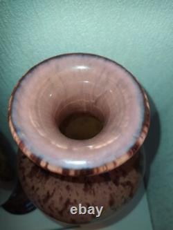 Paire de grands vases signés A Delatte Nancy, Art nouveau, 50 cm