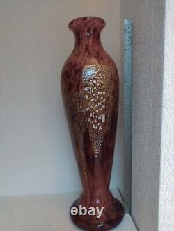 Paire de grands vases signés A Delatte Nancy, Art nouveau, 50 cm