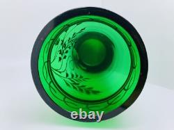 Paire de grands vases, verre, émail, art nouveau. Montjoye, Legras vers 1900. H-33